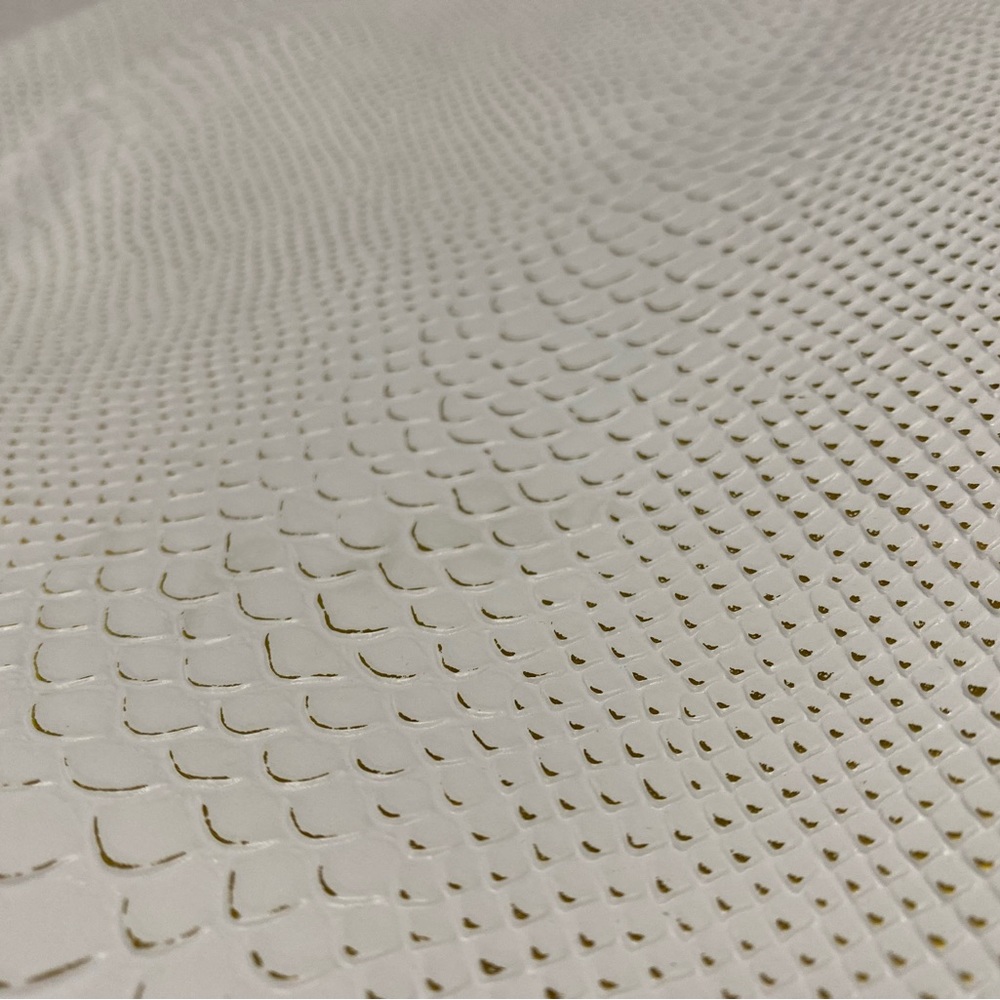 Faux White and Gold Snake Skin Print Tote